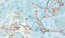 Die Loipen im Langlaufzentrum Oberlüftenegg und Kohlau und Verlauf der Bayerwaldloipe